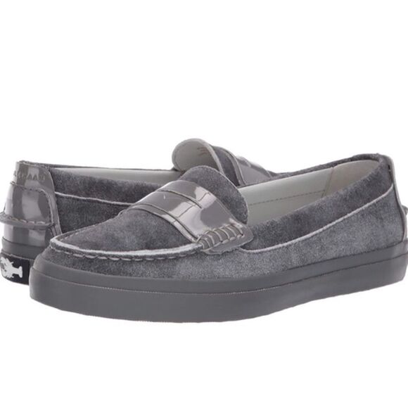 Cole haan pinch weekender LX penny loafer sneakers gray suede size 6 - Picture 1 of 8